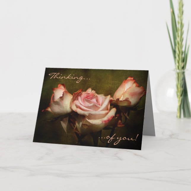 Dusty Rose Thinking of You Greeting Card (Front)