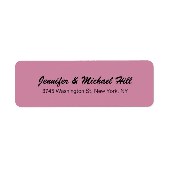 Dusty Rose Unique Creative Script Family Name Return Address Label