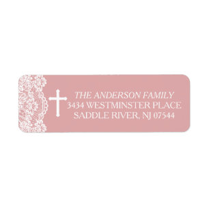 Dusty Rose Vintage Lace Return Address