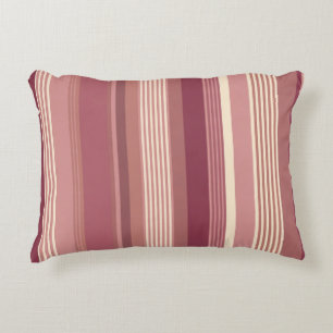 Dusty Rose Warm Muted Pinks Bold Stripes Accent Pillow