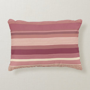 Dusty Rose Warm Muted Pinks Bold Stripes Accent Pillow