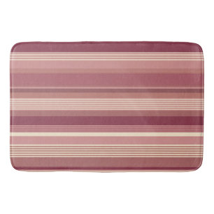 Dusty Rose Warm Muted Pinks Bold Stripes Bath Mat