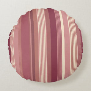Dusty Rose Warm Muted Pinks Bold Stripes Round Pillow