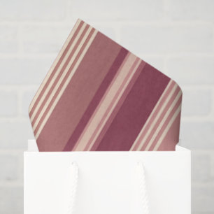 Dusty Rose Warm Muted Pinks Bold Stripes Tissue Paper
