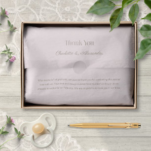 Dusty Rose Watercolor Bow Baby Shower Thank You Tissue Paper