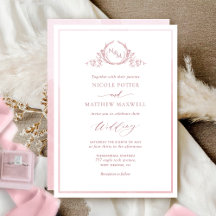 Dusty Rose Watercolor Elegant Monogram Wedding