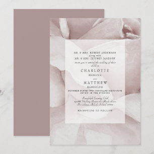 Dusty Rose Watercolor Floral Wedding Invitation