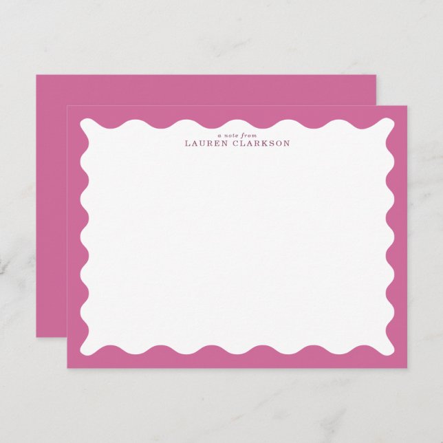 Dusty Rose Wavy Frame Note Card (Front/Back)