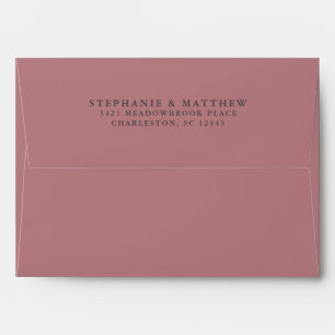 Dusty Rose Wedding Couple Return Address Elegant Envelope