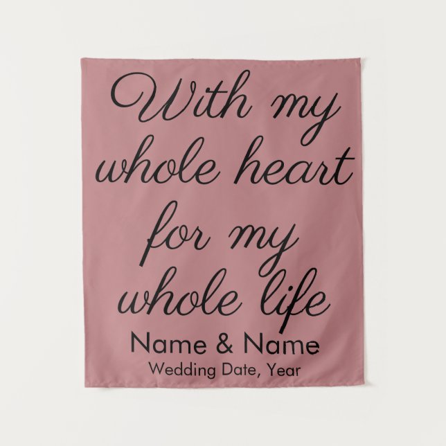 Dusty Rose Wedding for Reception Photo Booth Prop Tapestry (Front)