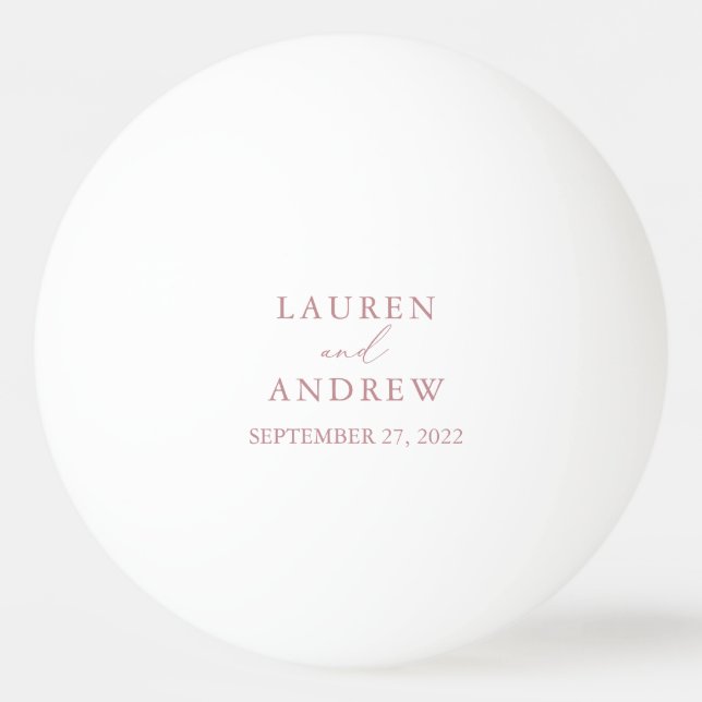 Dusty Rose Wedding Personalized Ping Pong Ball (Front)