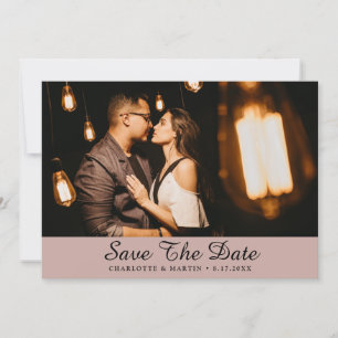 Dusty Rose Wedding Photo Save The Date Cards