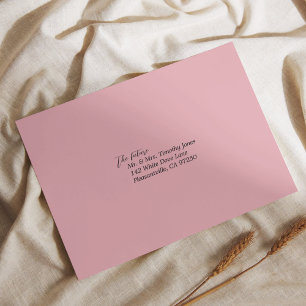 Dusty Rose Wedding Response Envelope