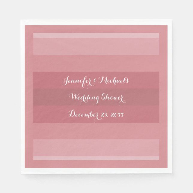 Dusty Rose Wedding Shower, Anniversary Party Paper Napkin (Front)