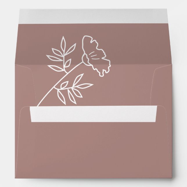 Dusty Rose Wildflower Wedding   Envelope (Back (Bottom))