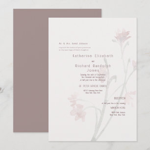 Dusty Rose Wildflower Wedding Invitation