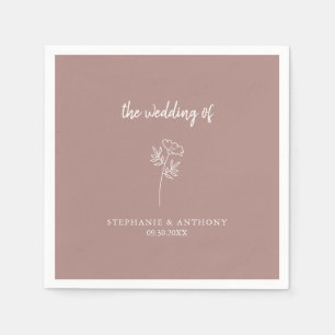 Dusty Rose Wildflower Wedding Napkin