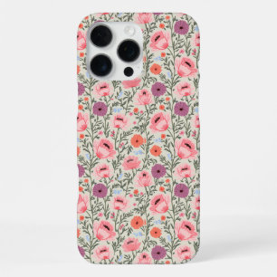 Dusty Rose Wildflowers Watercolor iPhone 16 Pro Max Case
