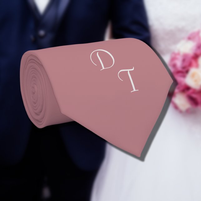 Dusty Rose   - your monograms Tie (Creator Uploaded)