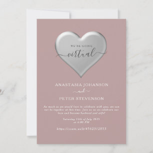 Dusty Rose Zoom Wedding Invitation