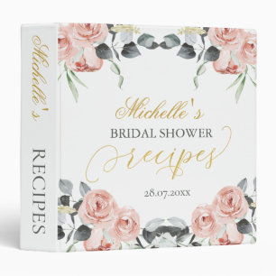Dusty Roses Eucalyptus Bridal Shower Recipe  Binder