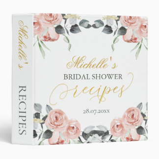 Dusty Roses Eucalyptus Bridal Shower Recipe Binder