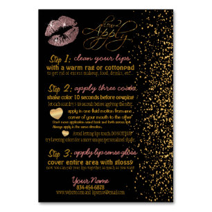 Dusty Rusty Glitter Lip Colour Instructions Table Number