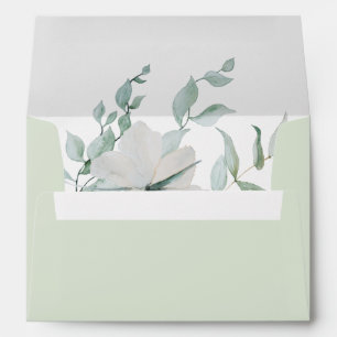 Dusty Sage Botanical Personalized Return Address Envelope