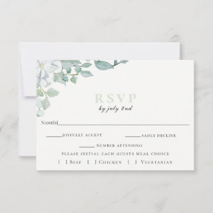 Dusty Sage Botanical Wedding RSVP Card
