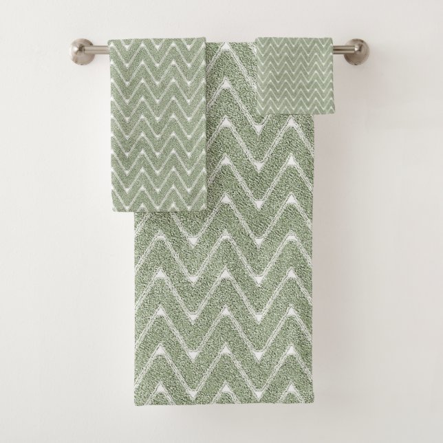 Dusty Sage Green Chevron Motif (En situation)