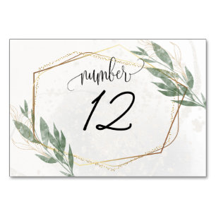 Dusty Sage Green Eucalyptus Modern Floral Greenery Table Number
