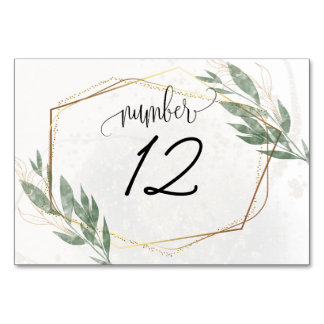 Dusty Sage Green Eucalyptus Modern Floral Greenery Table Number