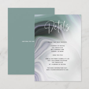 Dusty Sage Green Lilac Agate Details  Invitation