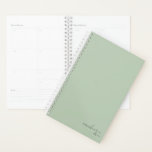 Dusty Sage Green Simple Minimalist Personalized Planner<br><div class="desc">Dusty Sage Green Elegant Simple Minimalist Personalized Notebook featuring your name and year in modern script. Our planner is here to help you achieve your goals. It provides a way to stay organized and reflect on your life. With a simple undated design, you can use this planner for any occasion:...</div>