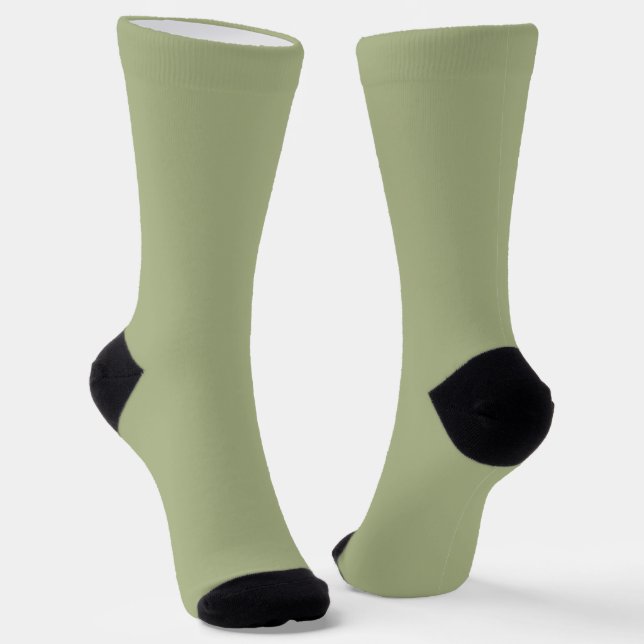 Dusty Sage Green Solid Colour Socks (Angled)