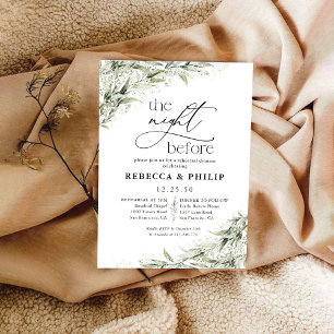 Dusty Sage green The Night Before Invitation