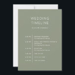 Dusty Sage Green Timeline | Wedding Itinerary  Invitation<br><div class="desc">This exquisite personalized wedding timeline card in dusty sage green is the perfect addition to your woodland or forest inspired wedding. The soft, muted tone evokes the peaceful beauty of nature, making it an ideal choice for couples who want to create a rustic or boho woodland wedding. Perfect for spring,...</div>