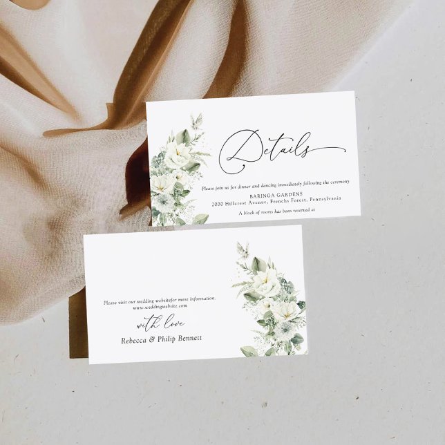 Dusty Sage Green Wedding Details Card (Creator Uploaded)