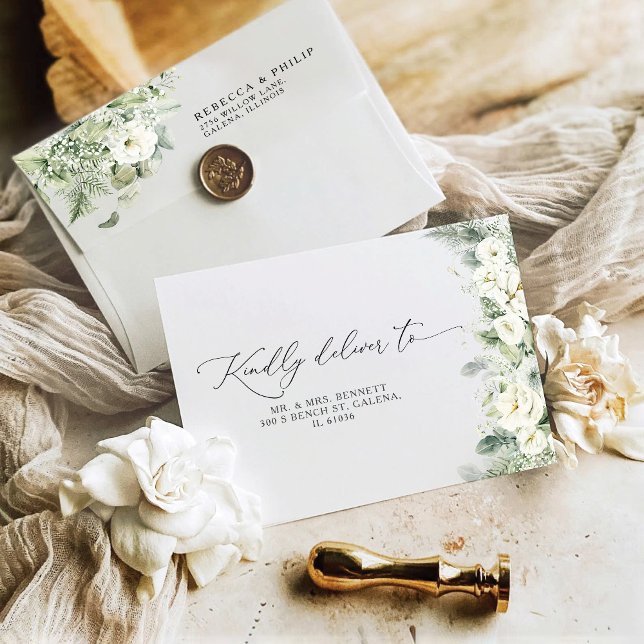 Dusty Sage Green Wedding Invitation Envelope (Creator Uploaded)