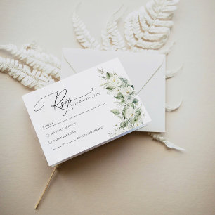 Dusty Sage Green Wedding RSVP Card