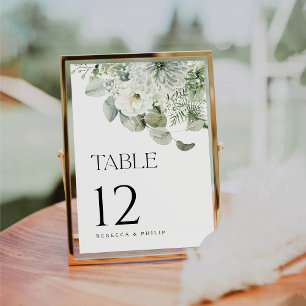 Dusty Sage Green Wedding Table Number Card