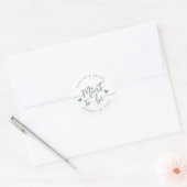 Dusty Sage | Mint to Be Personalized Wedding Favou Classic Round Sticker (Envelope)