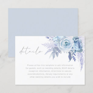 Dusty Sky Blue Divine Wedding Details Enclosure Card