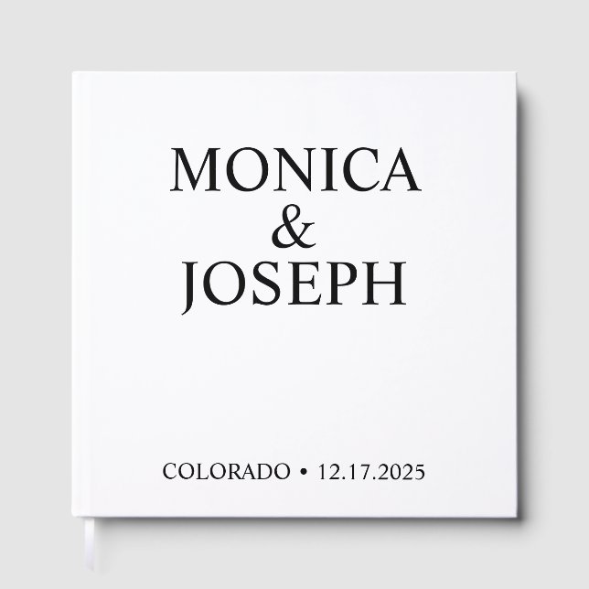 Dusty Sky Blue Guest Book Gift, Personalized Luxur (Front)