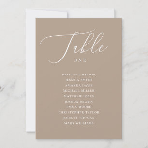 Dusty Taupe Wedding Seating Chart Warm Neutral Invitation
