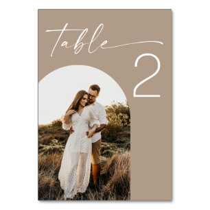 Dusty Taupe Wedding   Warm Neutral Photo Modern Table Number