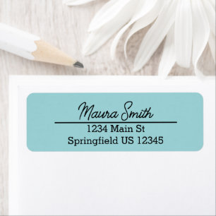 Dusty teal blue minimalist return address labels
