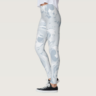 Dusty Teal Blue Pattern A Leggings