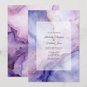 Dusty Violet Agate Wedding Invitation