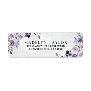 Dusty violet et gris argenté Floral Mariage rustiq